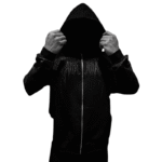 Abyssal Wraith Oversized Zip up Hoodie [DARKNESS] front view