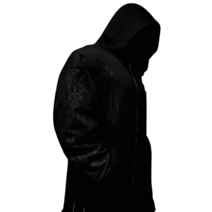 Abyssal Wraith Oversized Zip up Hoodie [DARKNESS] side view