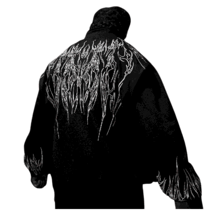 Voidwalker Oversized Zip up Jacket [VOID BLACK] back view