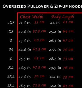 hoodie size
