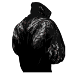 Tarnished Leviathan Oversized Zip up Hoodie [DARKNESS] side view