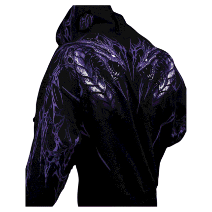 Tarnished Leviathan Oversized Zip up Hoodie [DUSK] back view