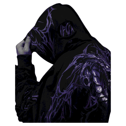 Tarnished Leviathan Oversized Zip up Hoodie [DUSK] side view