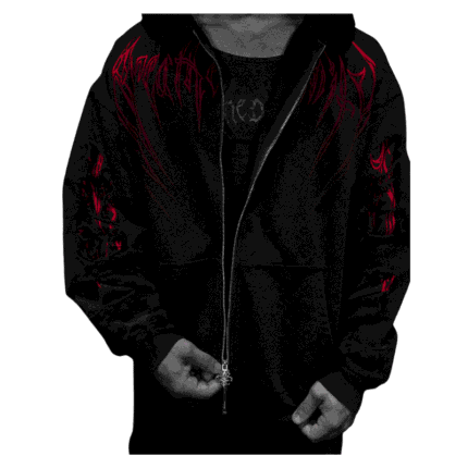 Tarnished Leviathan Oversized Zip up Hoodie [NIGHTMARE] front view