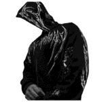 Tarnished Leviathan Oversized Zip up Hoodie [VOID BLACK] front view