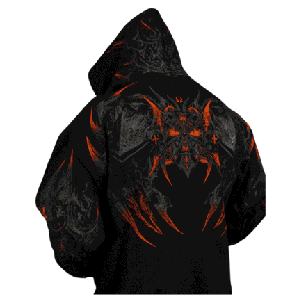 Berserker Oversized Zip up Hoodie [SCORCH] back view