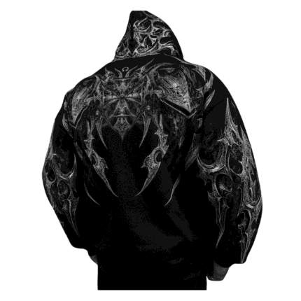 Berserker Oversized Zip up Hoodie [VOID BLACK] back view