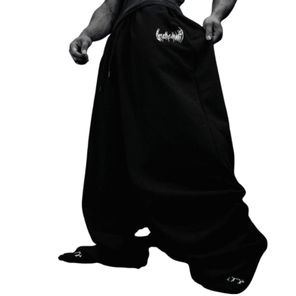 Essential Embroidery 937 Banana shape sweatpants [VOID BLACK] fornt back iew