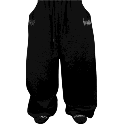 Essential Embroidery 937 Banana shape sweatpants [VOID BLACK] fornt fornt view
