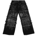 Oversized Distressed Denim Cargo Jeans [ALLOY WASH] backview