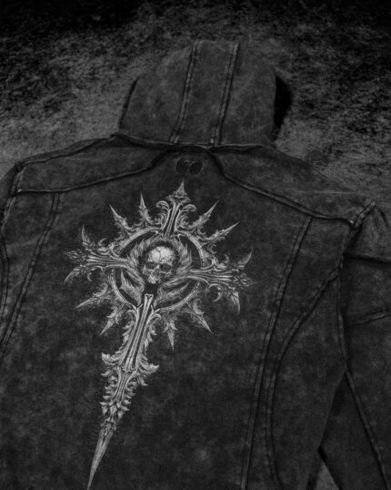 Ruined Oversized Zip up Hoodie [GHOST] g