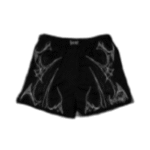 Skeletal Embroidered Bodybuilding Mesh Shorts [VOID BLACK] Front