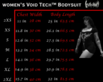 womens soulbane void tech short sleeve bodysuit nightmare size chart