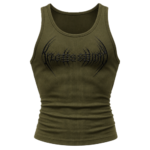 Olive Green Ribbed Tank Top with ribbed fabric