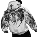 Oversized White Pullover Hoodie back view