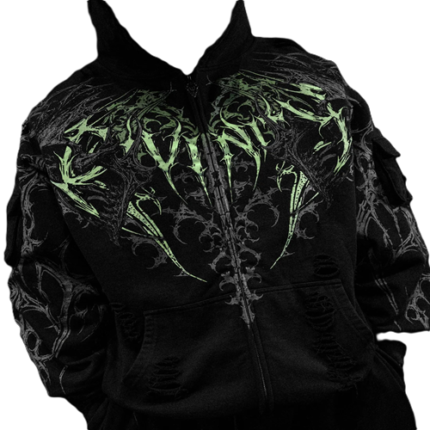 Vindicator Tarnished Zip-Up Hoodie Black