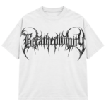 White oversized graphic T-shirt back view with relaxed fit