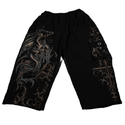Draconian Metallic Uncuffed Cargos Wither front view