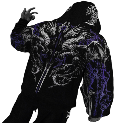 Dragon Blade Oversized Pullover Hoodie