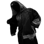 Heavenly Knight Embroidered Cut-and-Sew Panel Zip-up back view