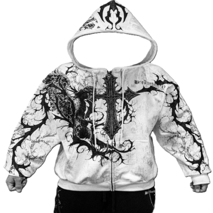 Sanctuary Oversized Zip-up Hoodie Divine White