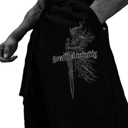 shadow monarch uncuffed banana shape sweatpants