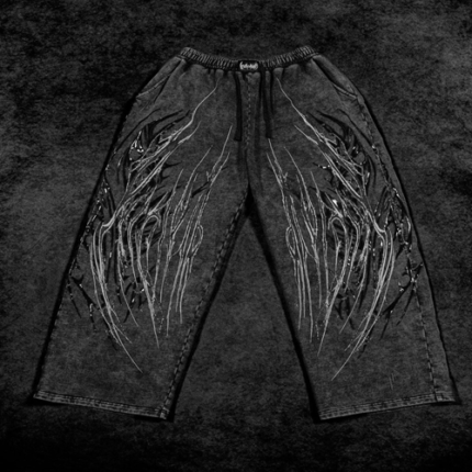 venom texture symbiote banana sweatpants front