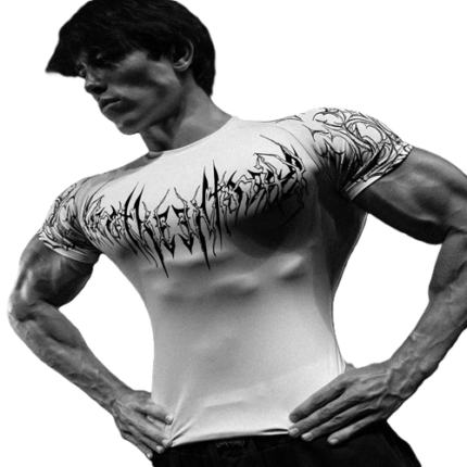 Void Tech Venom Texture Shortsleeve Compression Divine White front